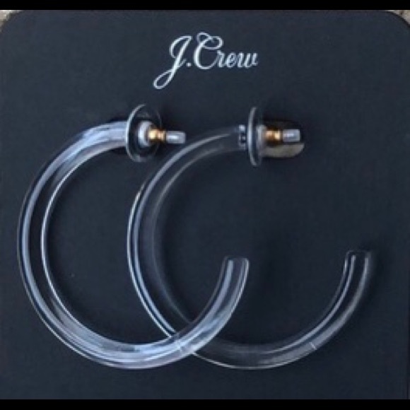 J. Crew Jewelry - J. Crew Clear Lucite Hoops NWT
